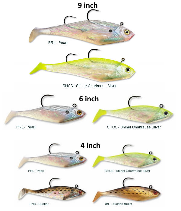 Storm WildEye Swim Shad Shiner Chartreuse Silver; 5 in.